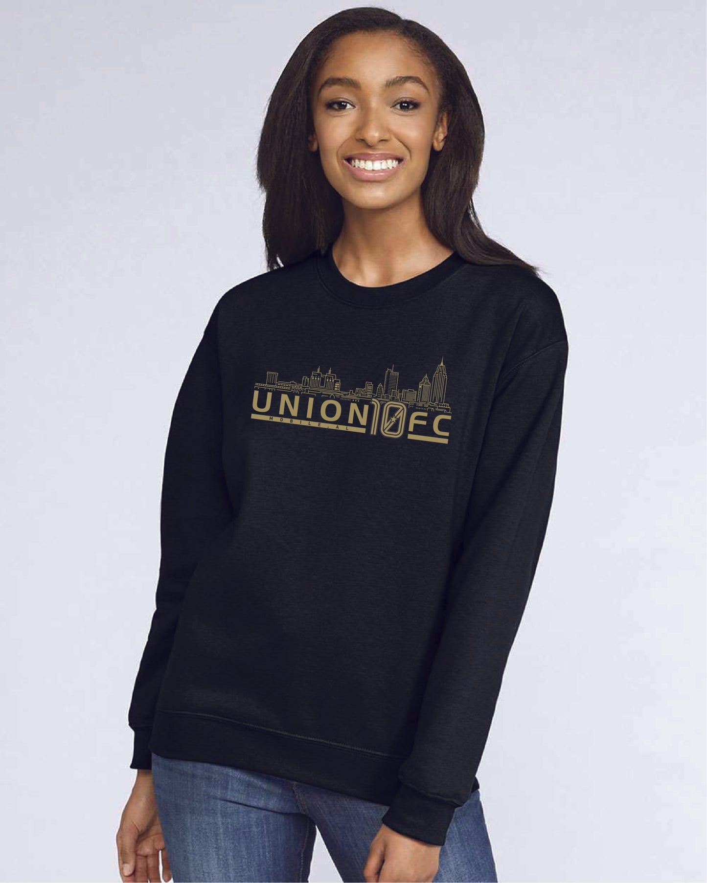 Union 10 FC Mobile Skyline Sweatshirt - BLACK