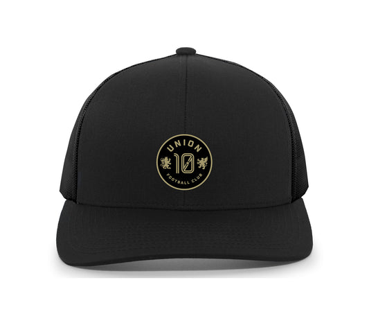 Union 10 FC Mobile OG logo Snapback Trucker CAP- Black with woven patch